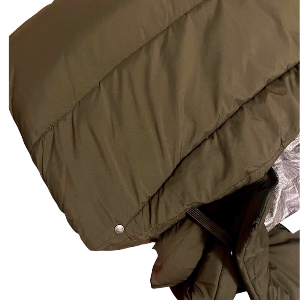 Zella Longline Hooded Zip Up Belted Puffer Vest Olive Green Women’s Sz XXS - Picture 10 of 14